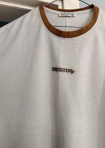 Beyaz Oversize Baskılı Kısa Kollu Tişört - Görsel 2