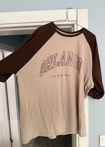 Baskılı Kahverengi Hamile Tişörtü - Görsel 2