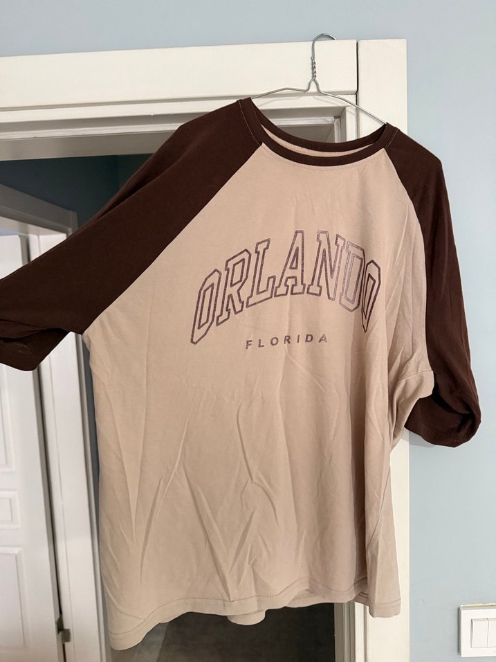 Baskılı Kahverengi Hamile Tişörtü - Görsel 2