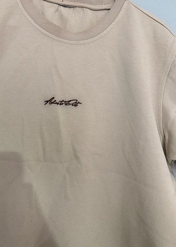 Bej Keten Erkek Tişört - Görsel 2