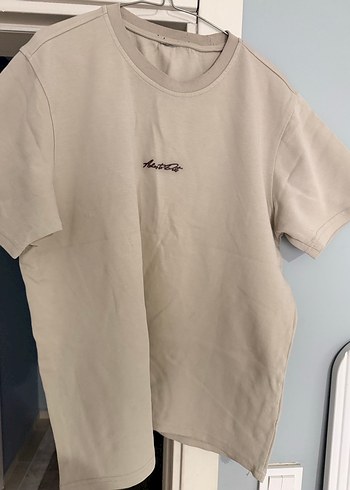 Bej Keten Erkek Tişört - Görsel 3