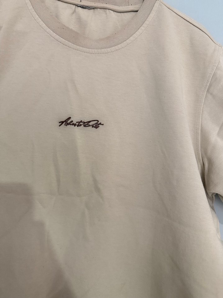 Bej Keten Erkek Tişört - Görsel 2