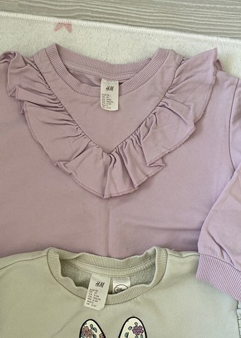 Kız Çocuk Pembe ve yeşil Fırfırlı Sweatshirt - Görsel 3