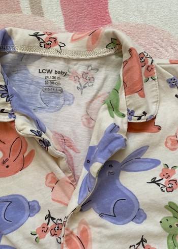 Çok Renkli Kız Çocuk Düğmeli Pamuklu Pijama - Görsel 2