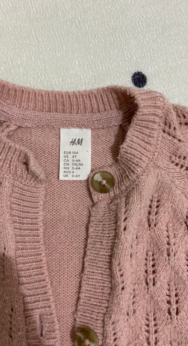 Kız Çocuk Bohem Örgü Hırka Pudra - Görsel 2