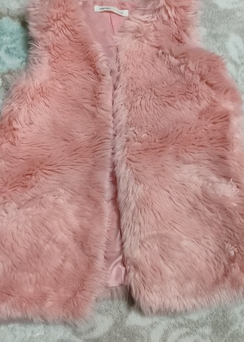 Kız Çocuk Pembe Kürklü Yelek