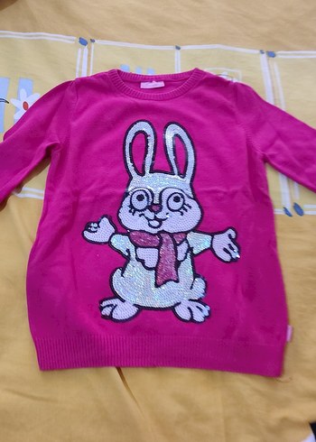 Kız Çocuk Renkli Baskılı Triko Sweatshirt