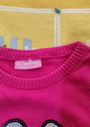 7 Yaş Beden Kız Çocuk Renkli Baskılı Triko Sweatshirt