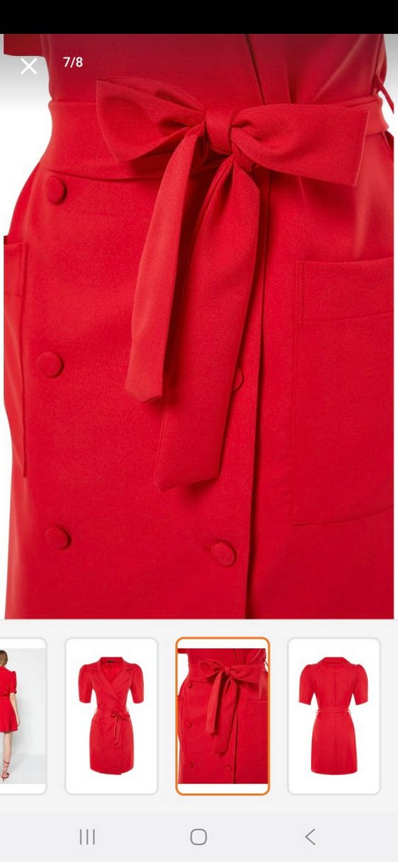 Kırmızı Mini Kuşaklı Kadın Elbise - Görsel 3