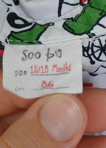 18-24 Ay Beden Renkli Baskılı Erkek Çocuk Gömlek