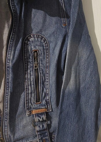 Kadın Mavi Denim Ceket, Normal Boy, Kemerli - Görsel 4