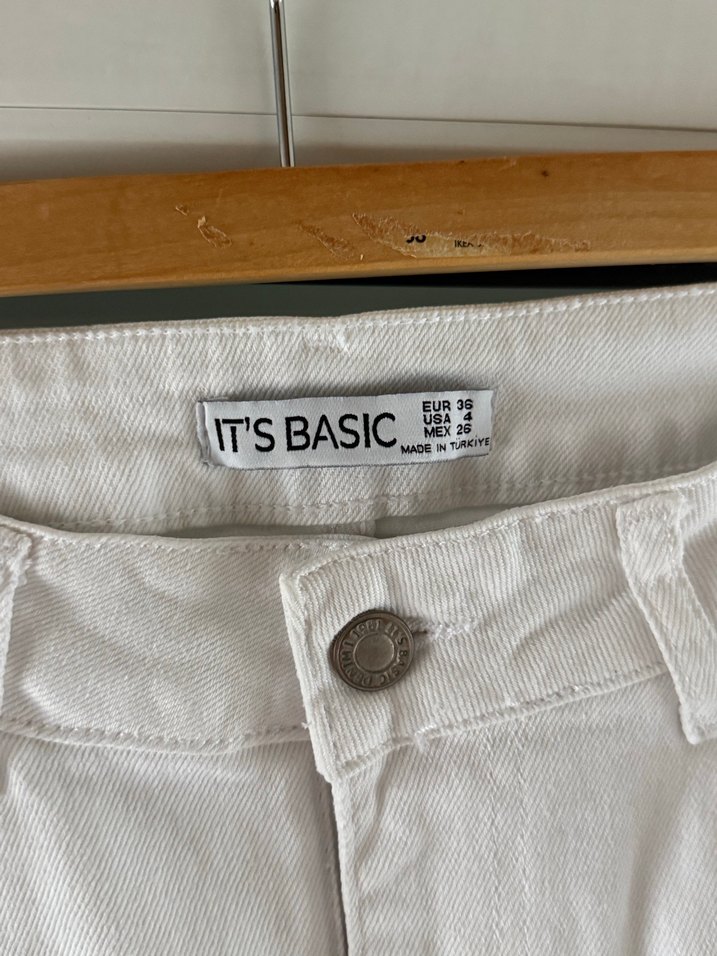 Beyaz Denim Midi Etek — görsel 4/5