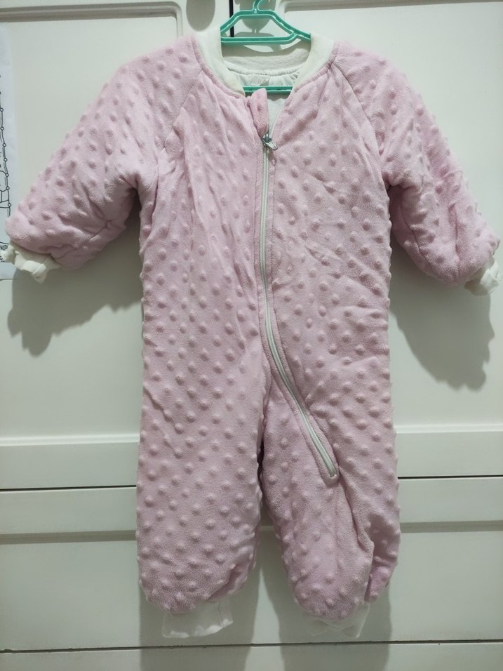 Fermuarlı Pembe Bebek uyku Tulumu - Görsel 2