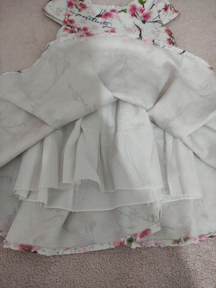 Kız Çocuk Pembe Çiçekli Elbise - Görsel 2