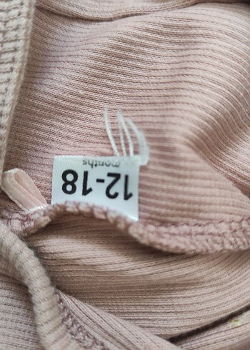 Pembe Örgü Uzun Kollu Bebek Body ve Şapka - Görsel 2