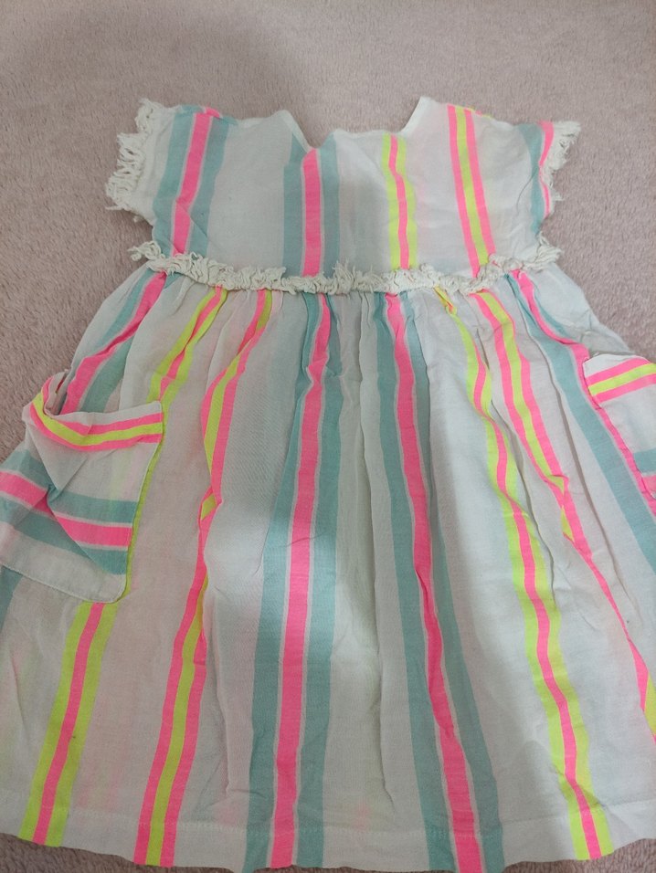 Kız Çocuk Çok Renkli Pamuklu Elbiseler - Görsel 2