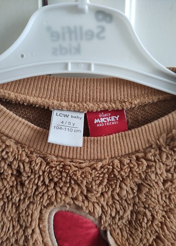4 Yaş Beden Kız Çocuk Kahverengi Peluş Sweatshirt