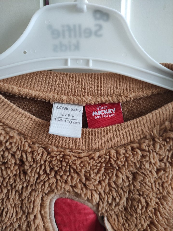 Kız Çocuk Kahverengi Peluş Sweatshirt - Görsel 3