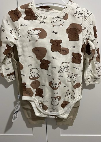 Ayıcık baskılı yelekli takım - Görsel 2