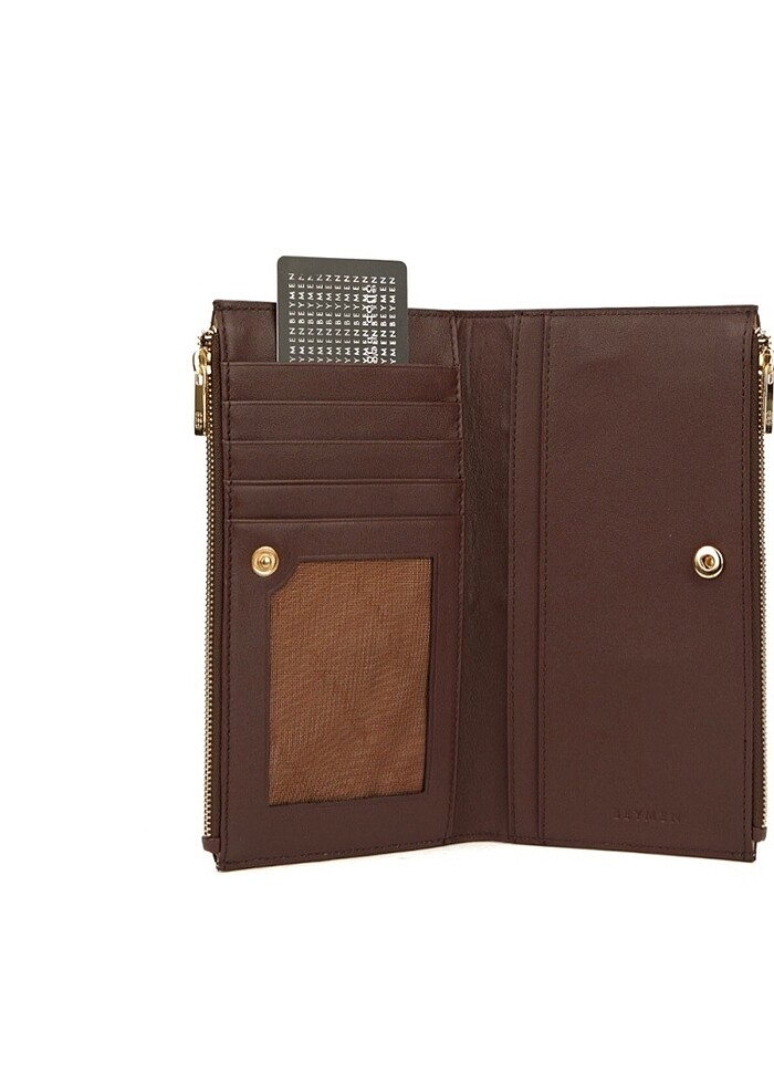 Beymen Kahverengi Logolu Büyük Kadın Cüzdanı - Görsel 4