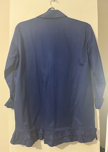 Diğer Öz sarıcam Lacivert Düğmeli Uzun Kollu Denim Tunik