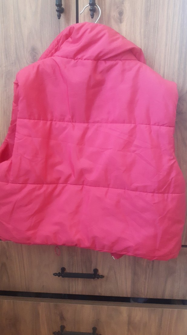 Düğmeli Kısa Pembe Kadın Yelek - Görsel 3