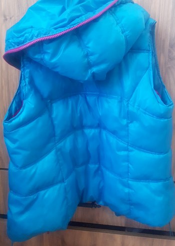 Kız Çocuk Mavi Fermuarlı Yelek - Görsel 3