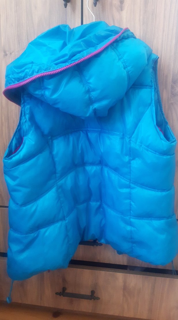 Kız Çocuk Mavi Fermuarlı Yelek - Görsel 3