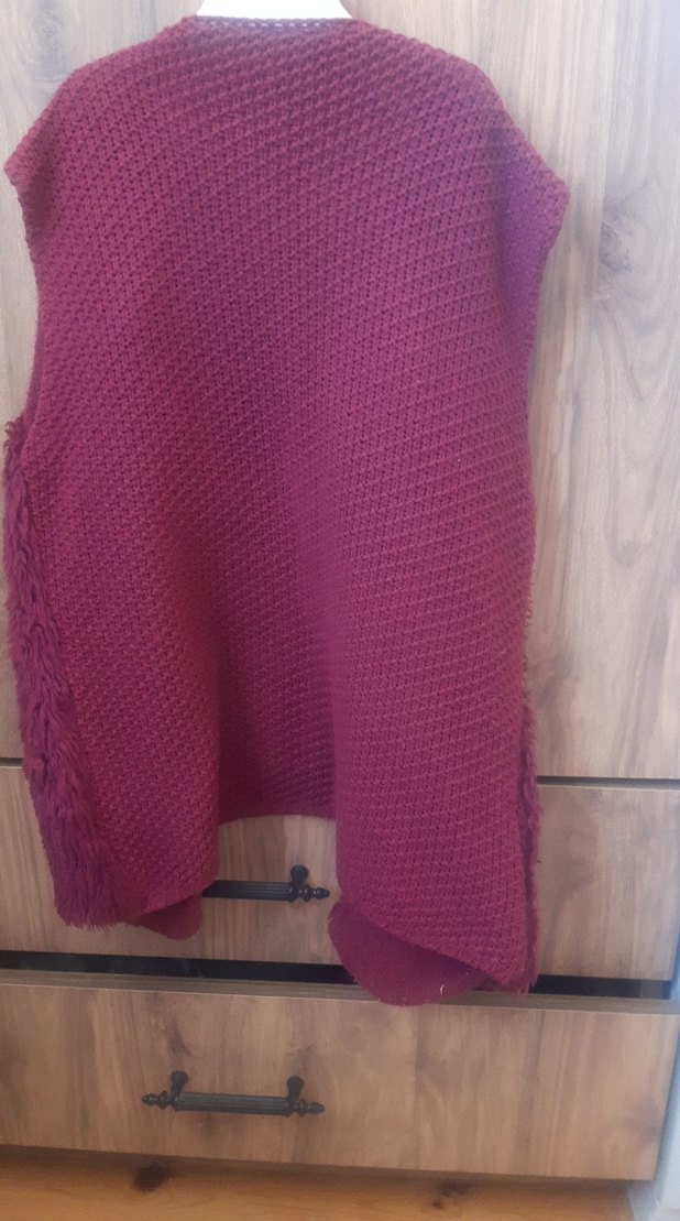 Bordo Kürklü çocuk Yelek - Görsel 2