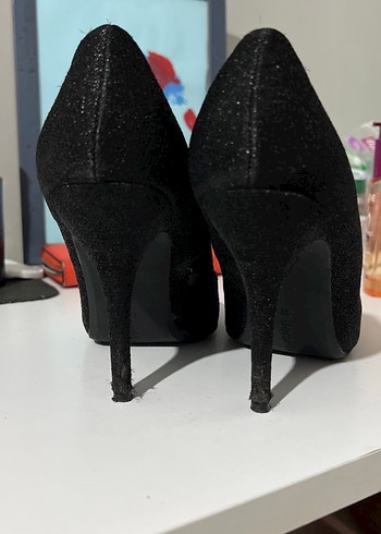 Siyah Simli Topuklu Stiletto Kadın Ayakkabı bershka - Görsel 5