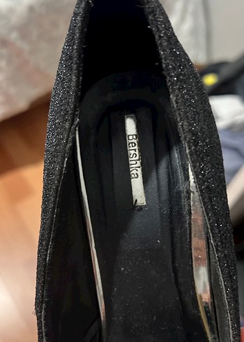 Siyah Simli Topuklu Stiletto Kadın Ayakkabı bershka - Görsel 3
