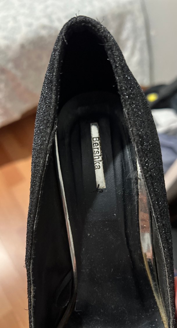 Siyah Simli Topuklu Stiletto Kadın Ayakkabı bershka - Görsel 3