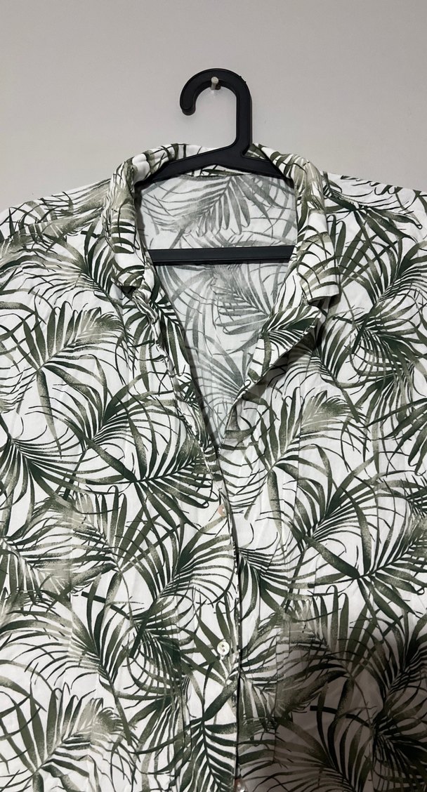 Düğmeli V Yaka Yeşil diz boyu yazlık elbise - Görsel 2