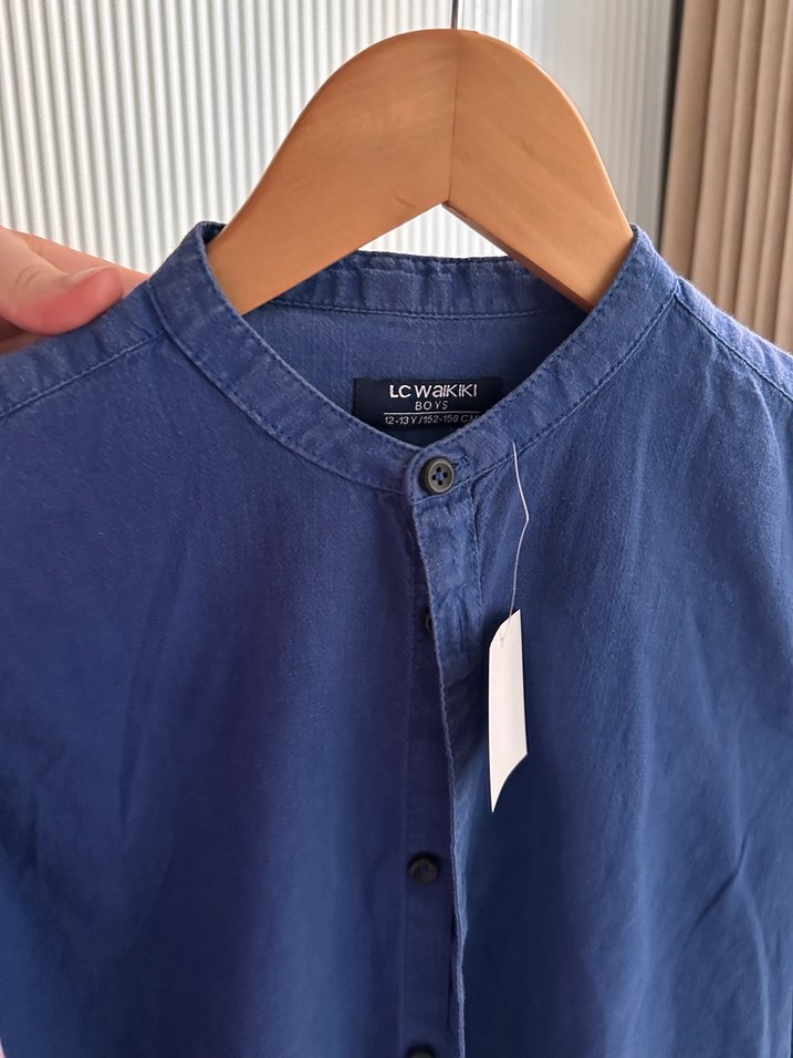 Mavi Denim Kısa Kollu Erkek Gömlek - Görsel 2