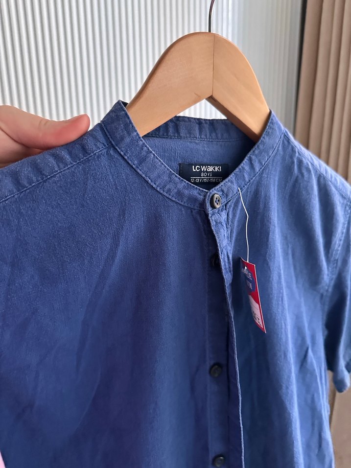 Mavi Denim Kısa Kollu Erkek Gömlek - Görsel 3