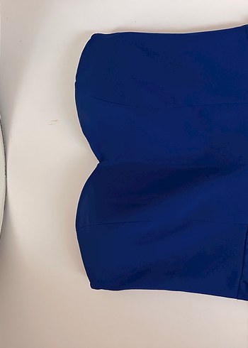 Kadın Lacivert Uzun Straplez Tulum - Görsel 3