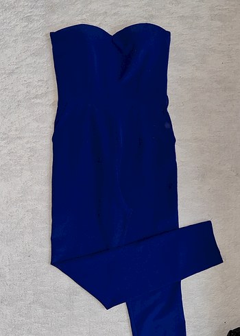 Kadın Lacivert Uzun Straplez Tulum - Görsel 8