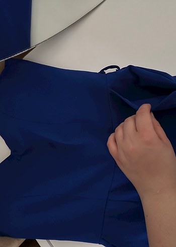 Kadın Lacivert Uzun Straplez Tulum - Görsel 6