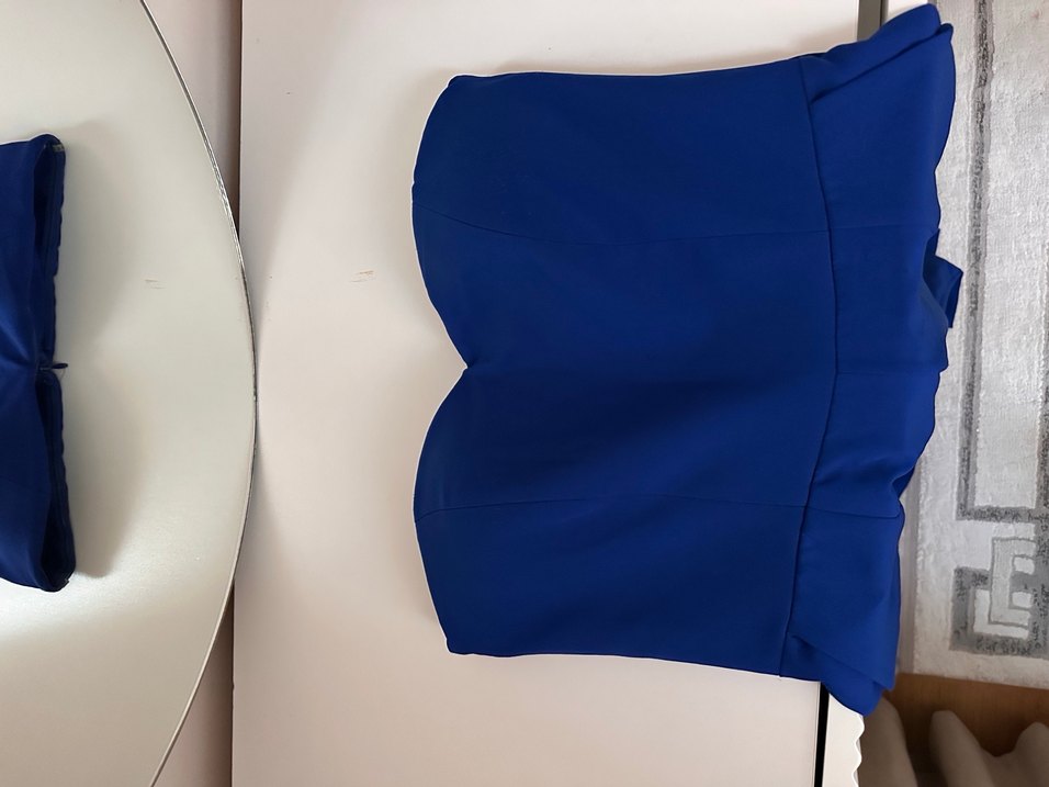 Kadın Lacivert Uzun Straplez Tulum - Görsel 3