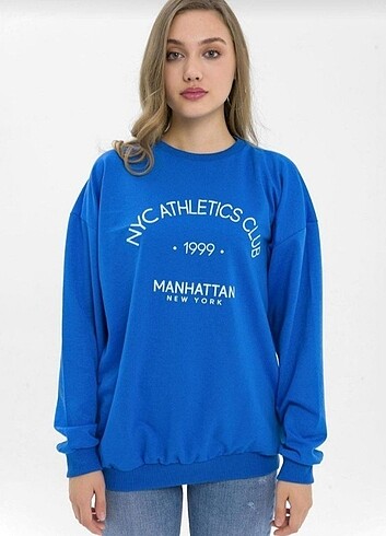 Happiness Manhattan Baskılı Şardonsuz Oversize Kaliteli Sweatshirt 