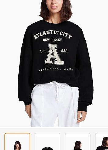 Happiness Atlantik City Baskılı Oversize Unisex Sweatshirt 