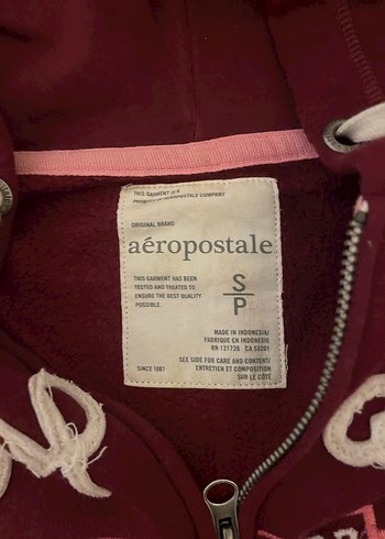 Aeropostale Bordo Fermuarlı Kadın Sweatshirt