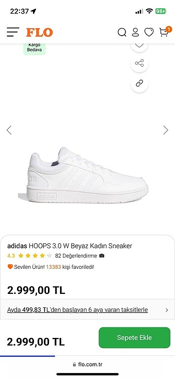 Adidas beyaz sneaker