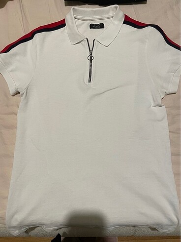 Bershka erkek beyaz polo yaka tshirt
