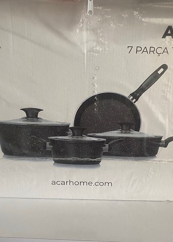 Beden siyah Renk Sıfır Acar marka 7 parça granit Tencere Seti
