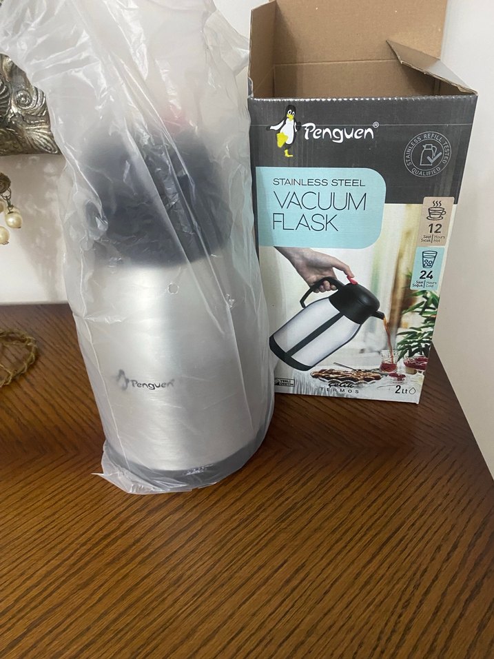 Penguen 2litre Gri Paslanmaz Çelik Termos - Görsel 2