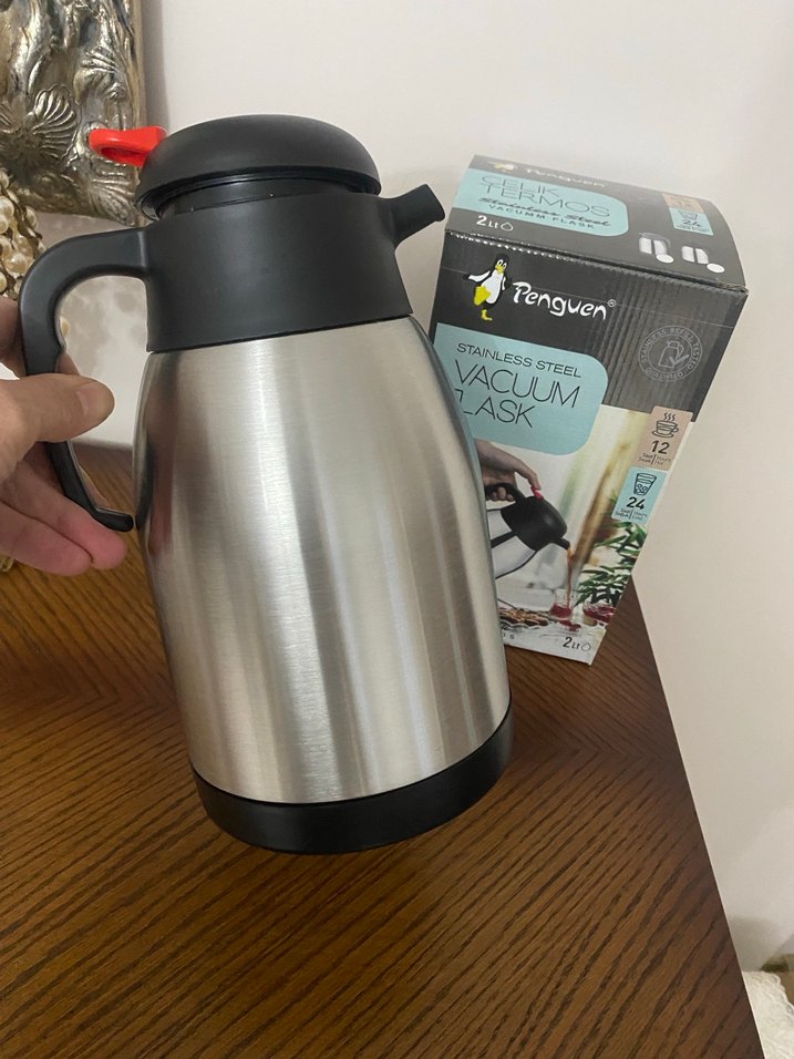 Penguen 2litre Gri Paslanmaz Çelik Termos - Görsel 4