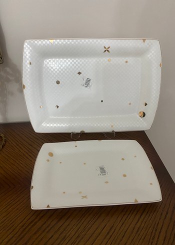 Karaca fine pearl 2 li büyük dikdörtgen tabak seti - Görsel 2