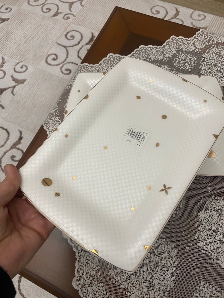 Karaca  fine pearl 2 li büyük dikdörtgen tabak seti - Görsel 3