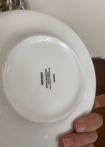 Sıfır Karaca porselen 1 adet yemek tabağı 1 adet kase seti - Görsel 6